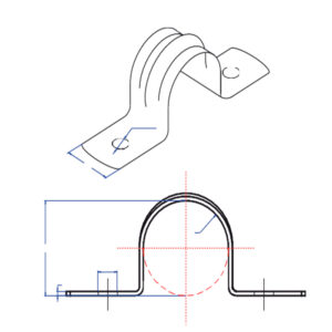 ABRAZADERA 2 PC 1 GALVANIZADA