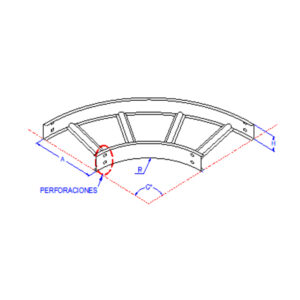 ESCALERILLA CURVA HORIZONTAL 500*100 ZINCADA