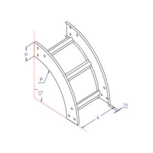 ESCALERILLA CURVA VERTICAL EXTERIOR 100*100 ZINCADA