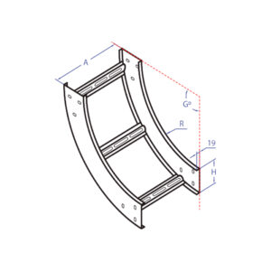 ESCALERILLA CURVA VERTICAL INTERIOR REFORZADA 400*100 ZINCADA