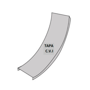 TAPA ESCALERILLA CURVA VERTICAL INTERIOR 300 GALVANIZADA