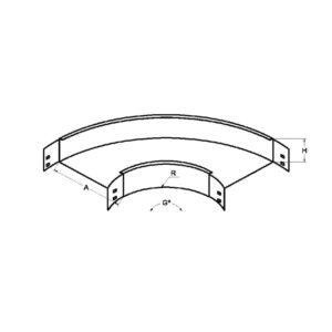 BANDEJA LISA CURVA HORIZONTAL 100*100 GALVANIZADA