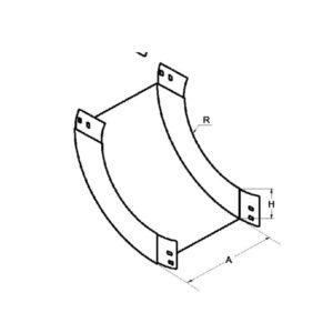 BANDEJA LISA CURVA VERTICAL INTERIOR 100*100 ZINCADA