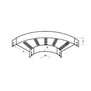 BANDEJA FRANCESA CURVA HORIZONTAL 200*50 ZINCADA